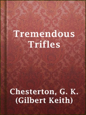 cover image of Tremendous Trifles